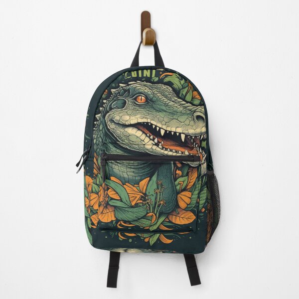 Item preview, Primeval Majesty: Vintage Poster Design of a Crocodile in the Jungle designed and sold by Bee Happy Creative™.