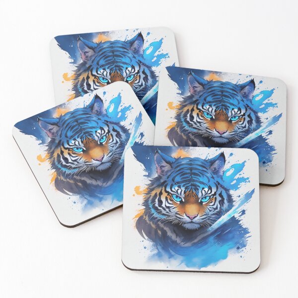 Item preview, tiger ninja warrior blue designed and sold by shokA Design.