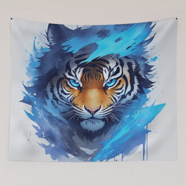 Item preview, tiger ninja warrior blue designed and sold by shokA Design.
