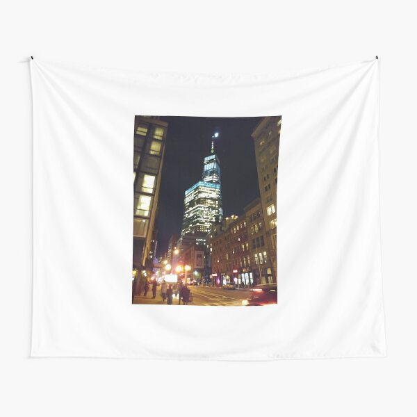Street, City, Buildings, Photo, Day, Trees, New York, Manhattan Tapestry