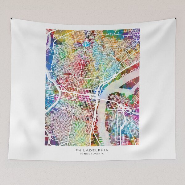 Item preview, Philadelphia Pennsylvania City Street Map designed and sold by ArtPrints.