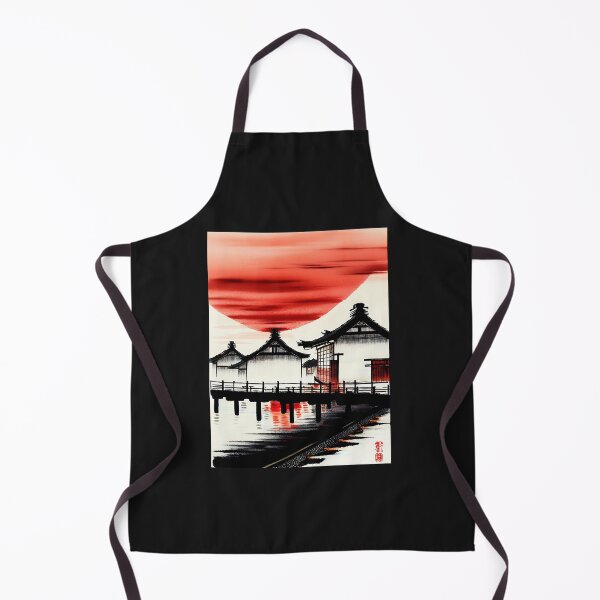 Item preview, Red Sun Japan - vintage japanese art - Katsushika Hokusai style designed and sold by Asian-Art.