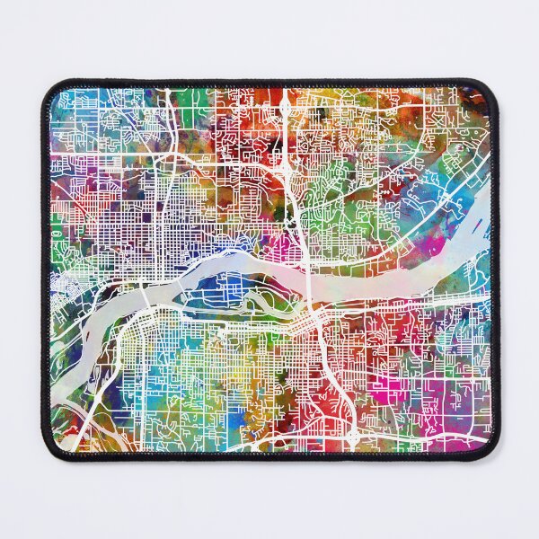Item preview, Quad Cities Street Map designed and sold by ArtPrints.