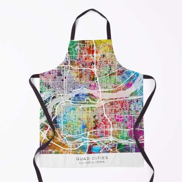 Item preview, Quad Cities Street Map designed and sold by ArtPrints.