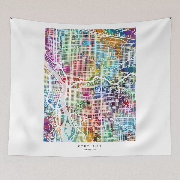Artikelvorschau, Portland Oregon City Map entworfen und verkauft von ArtPrints.