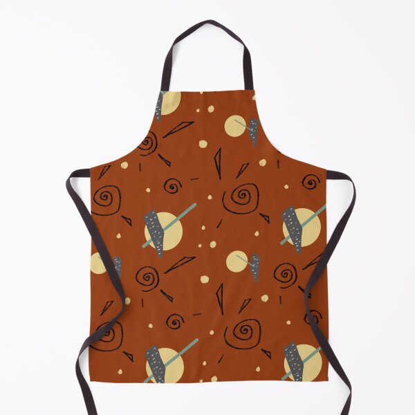 Item preview, Abstract yellow stroke dot geometric brown pattern designed and sold by Yana Mustafina | Boho Soulful Designs.