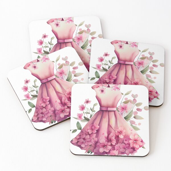 Artikelvorschau, Blühende Eleganz: Eine Aquarell-Symphonie aus rosa Kleid und Blumen entworfen und verkauft von cece4410.