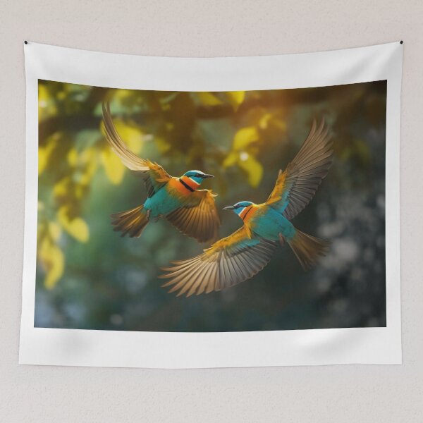 Item preview, European Bee-Eater (Merops apiaster) in flight designed and sold by aiphotosart.