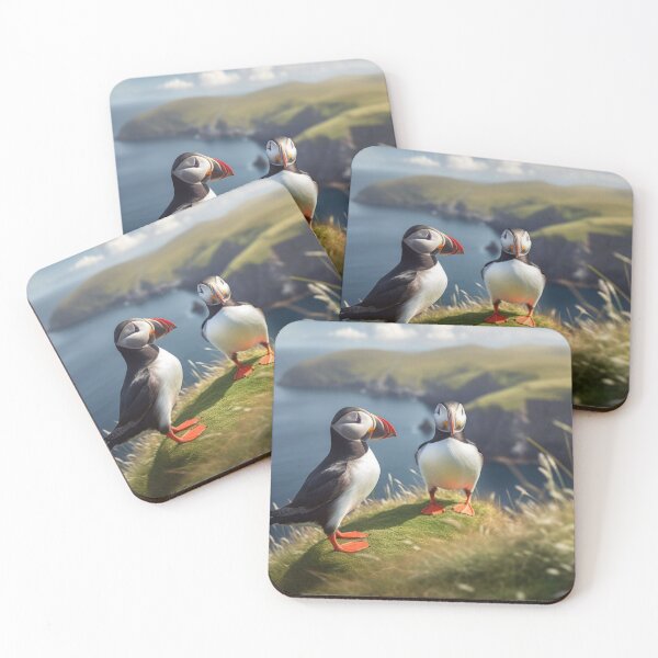 Item preview, Puffins on the cliffs of Mykines, Faroe Islands designed and sold by aiphotosart.