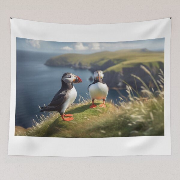 Item preview, Puffins on the cliffs of Mykines, Faroe Islands designed and sold by aiphotosart.