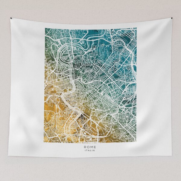 Artikelvorschau, Rome Italy City Map entworfen und verkauft von ArtPrints.