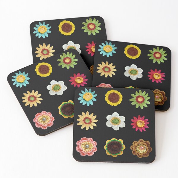 Item preview, Cute crochet flowers multicolored designed and sold by Sasidenidesign.