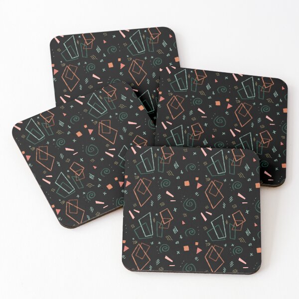 Item preview, Geometric spiral square a black minimal pattern designed and sold by Yana Mustafina | Boho Soulful Designs.