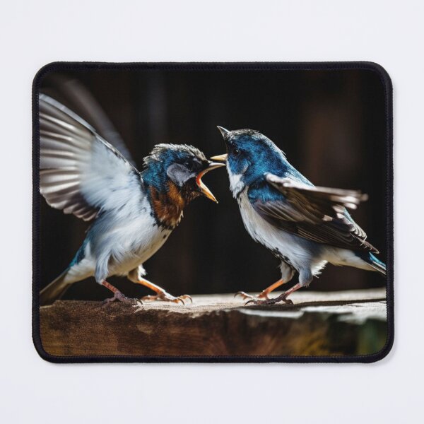 Item preview, Two baby birds of the European Swallow (Hirundo rustica) are fighting designed and sold by aiphotosart.