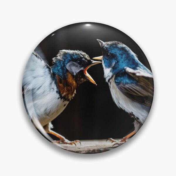 Item preview, Two baby birds of the European Swallow (Hirundo rustica) are fighting designed and sold by aiphotosart.