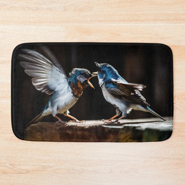 Item preview, Two baby birds of the European Swallow (Hirundo rustica) are fighting designed and sold by aiphotosart.