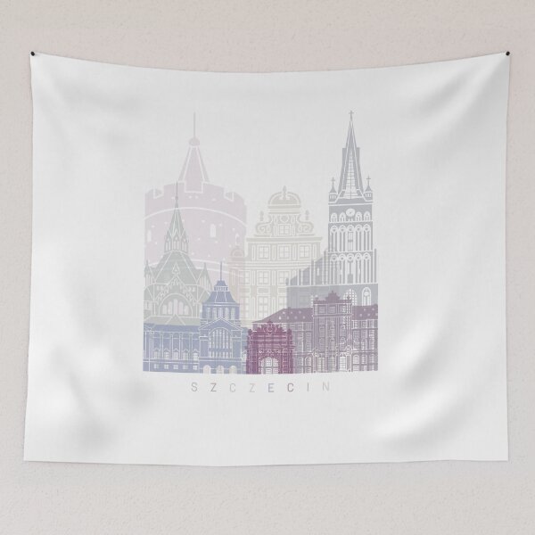 Item preview, SZCZECIN SKYLINE POSTER PASTEL designed and sold by paulrommer.