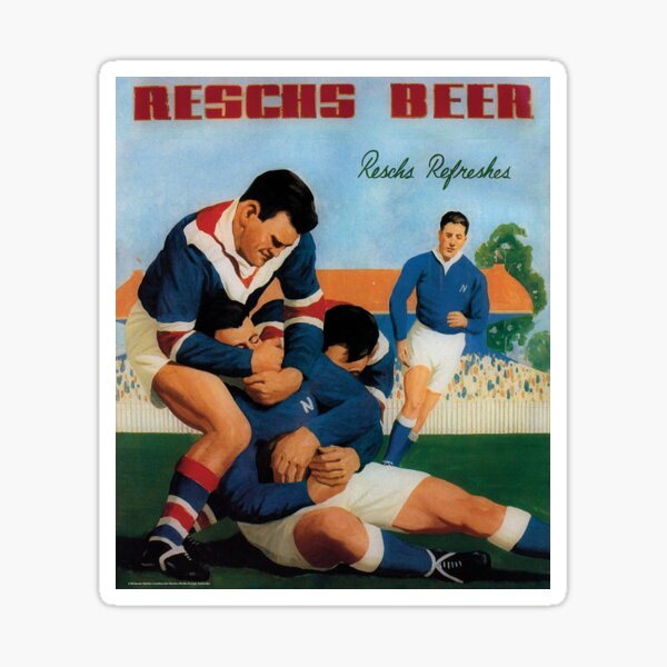 Item preview, Reschs Beer 1930s advertisement - footballers headlock designed and sold by Brimson-Marlor.