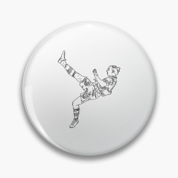 Item preview, Zlatan Ibrahimovic Bicycle Karate Kick Sweden goal Line Art Black minimal designed and sold by 442workshop.