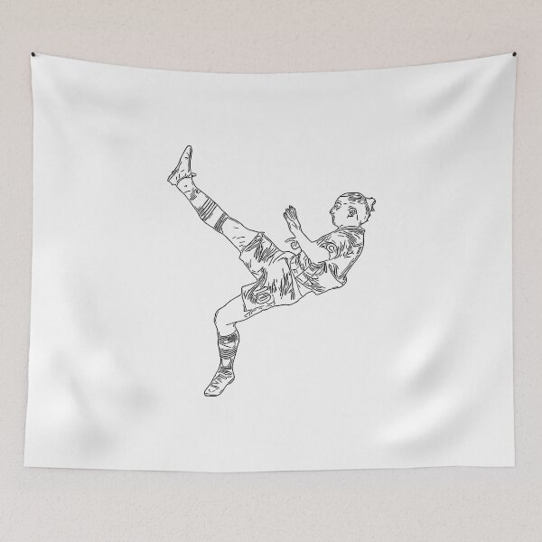 Item preview, Zlatan Ibrahimovic Bicycle Karate Kick Sweden goal Line Art Black minimal designed and sold by 442workshop.
