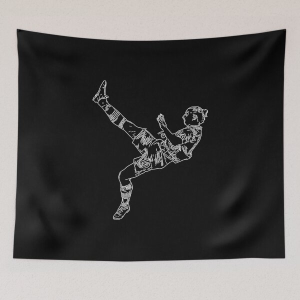 Item preview, Zlatan Ibrahimovic Bicycle Karate Kick Sweden goal Line Art White minimal designed and sold by 442workshop.
