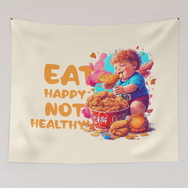 Artikelvorschau, Eat happy not healthy: Body Positivity Revolution entworfen und verkauft von Paolospresent.