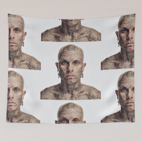 Item preview, Handsome bald man with many tattoos on his face designed and sold by Markus Baron.