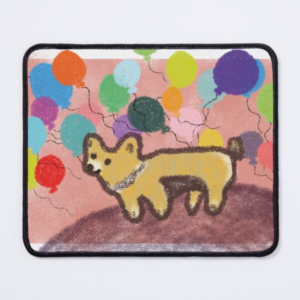 Item preview, Smiling corgi dog with balloons designed and sold by fiercemissf.