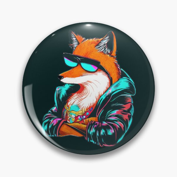 Item preview, Cyberpunk Fox with Futuristic Sunglasses designed and sold by pocketart2023.