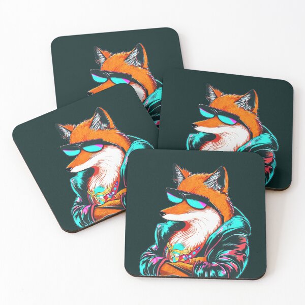 Item preview, Cyberpunk Fox with Futuristic Sunglasses designed and sold by pocketart2023.
