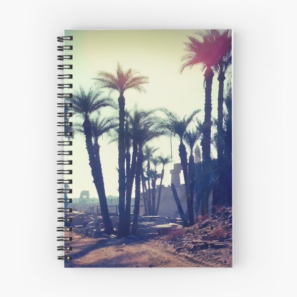Item preview, sunrise over Karnak temple, date palms, vintage photo , ancient Egypt photography designed and sold by art-of-egypt.