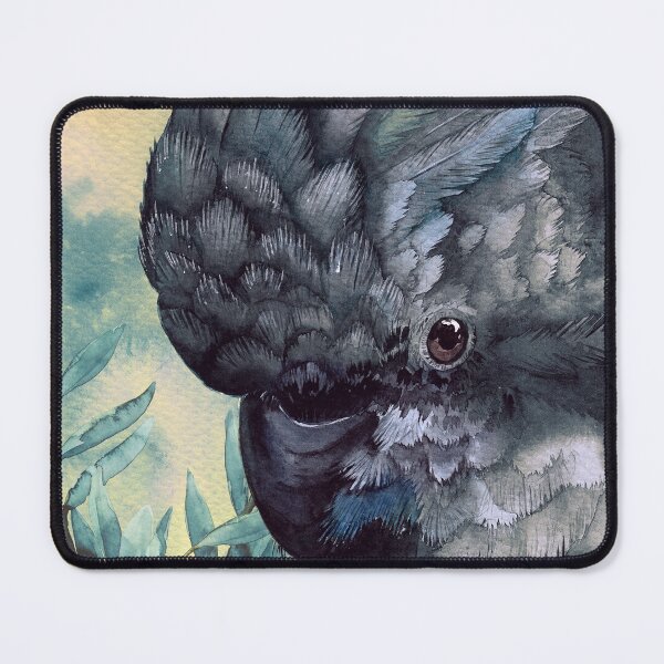 Item preview, Watercolor illustration of a parrot red tailed black cockatoo designed and sold by MaryWatercolor.