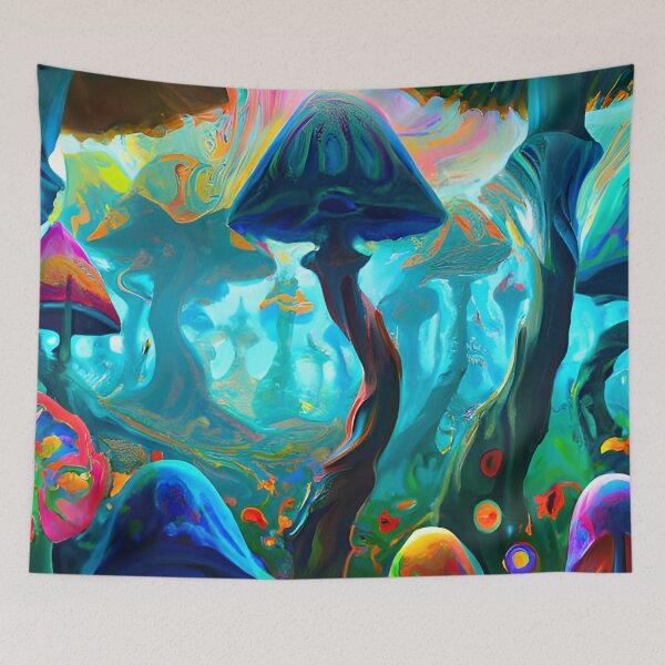 Item preview, Psychedelic Mushroom Forest designed and sold by DivineArt987.