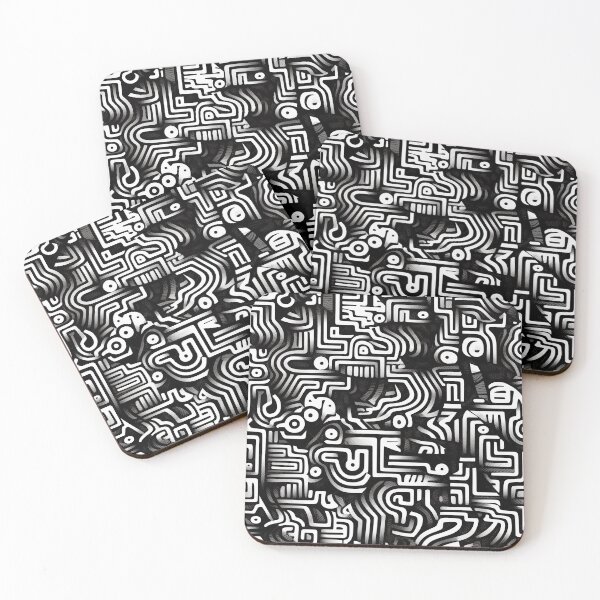 Item preview, Ethereal Geometry: Monochrome Psychedelic Ink Patterns designed and sold by aweartome.