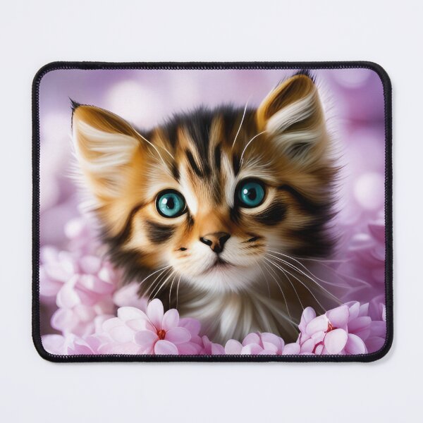 Item preview, Little cat with pink flowers designed and sold by Reunimage.