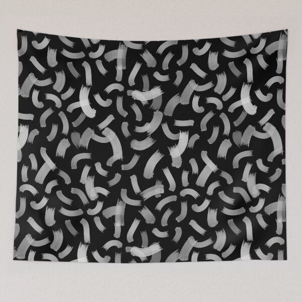 Item preview, Abstract stroke brush cute black seamless pattern designed and sold by Yana Mustafina | Boho Soulful Designs.