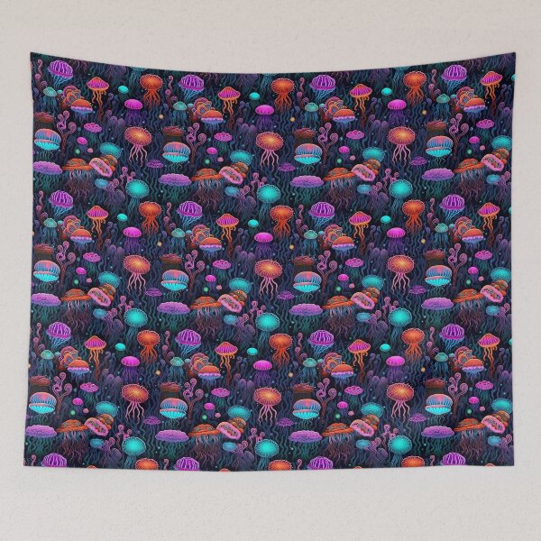 Item preview, Abyss Deep Sea Jellyfish in the Sea - Colorful Jellyfish Watercolor designed and sold by Pixelboys.