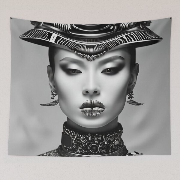 Item preview, "Shadowed Elegance: A Timeless Portrait of High Fashion"  designed and sold by DraftDuck.