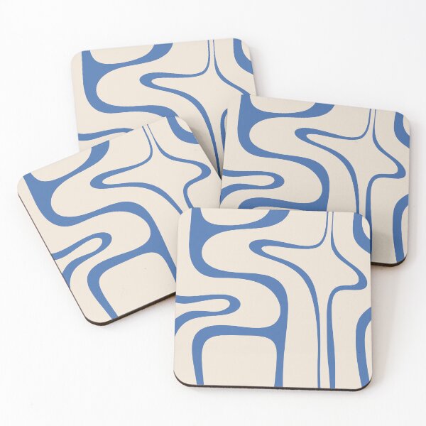 Item preview, Copacetic Retro Abstract Pattern in Summer Blue and Light Beige designed and sold by kierkegaard.