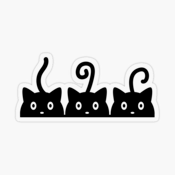Item preview, Three Funny Black Cats Peeking Car Window Bumper Sticker designed and sold by FunckyDesigns.