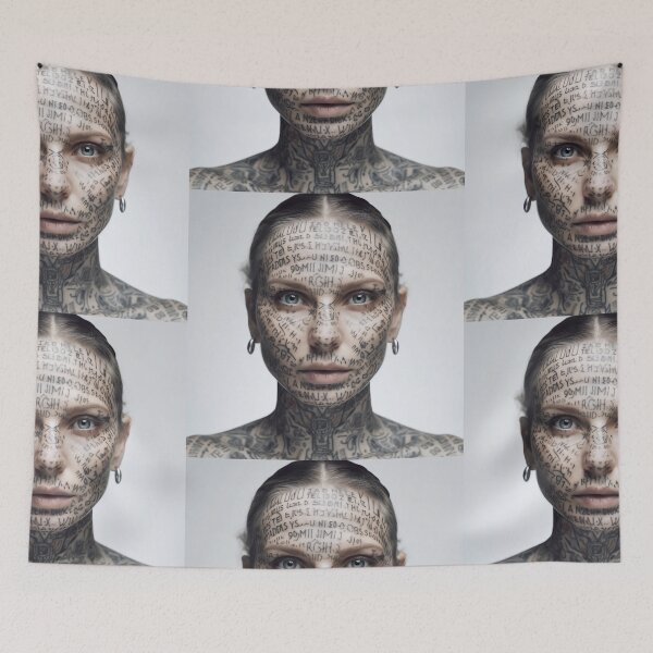 Item preview, Strict woman with tattoos on face designed and sold by Markus Baron.