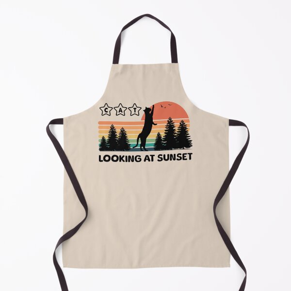 Item preview, Standing black cat looking at sunset and trees - cool graphic design designed and sold by wejollydigitals.