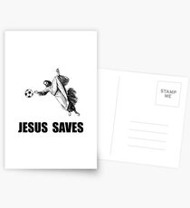 Jesus rettet Fußball Postkarten