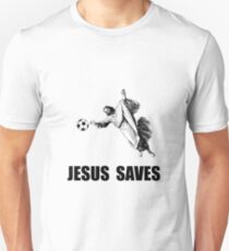 Jesus rettet Fußball Unisex T-Shirt