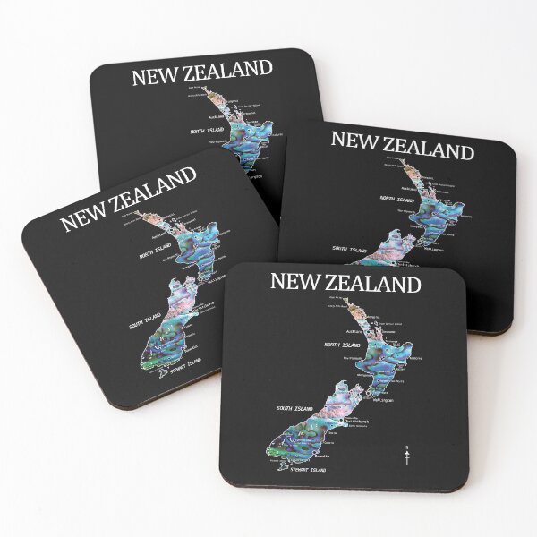 Item preview, NEW ZEALAND MAP DETAILED PAUA designed and sold by Madjack Tees Kiwi SuperStore.
