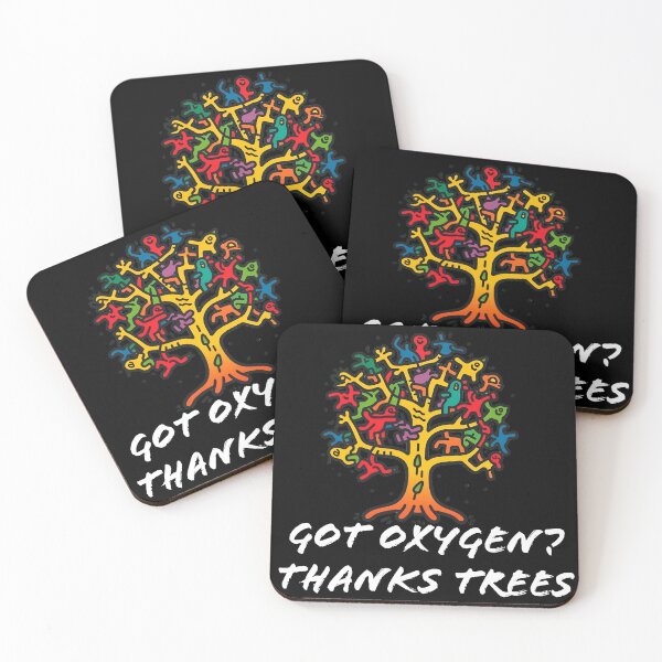 Item preview, Colorful Crazy Tree in Haring Style - "Got Oxygen? Thanks Trees" designed and sold by SADStyleDesigns.