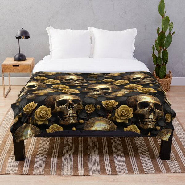 Artikelvorschau, Gothic Skulls Floral Print entworfen und verkauft von CreaturesLikeUs.