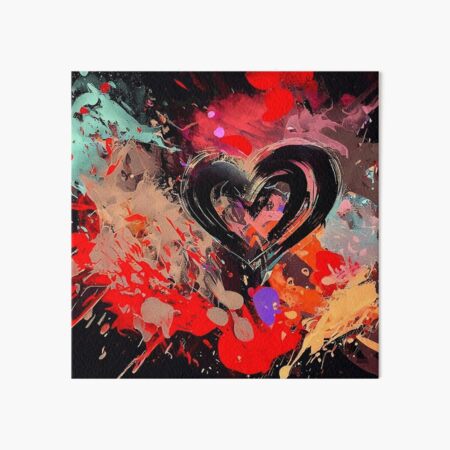 Trendy Graffiti Heart Art. Neon Hot Pink Pop Love Painting. 