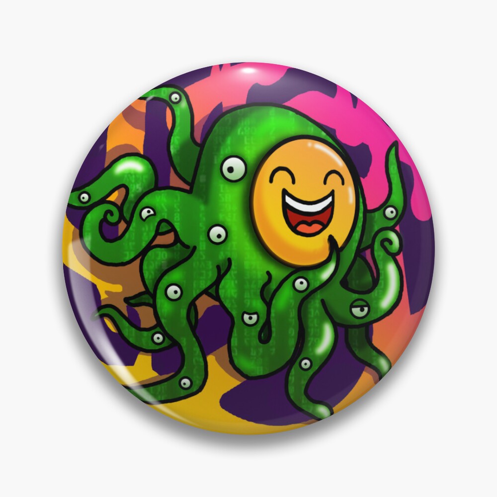 ChatGPT Shoggoth with smiley face Pin