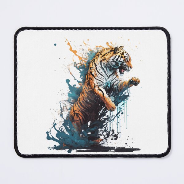 Item preview, Pouncing Tiger Dripping Watercolor Ink Painting designed and sold by StephanieWard.